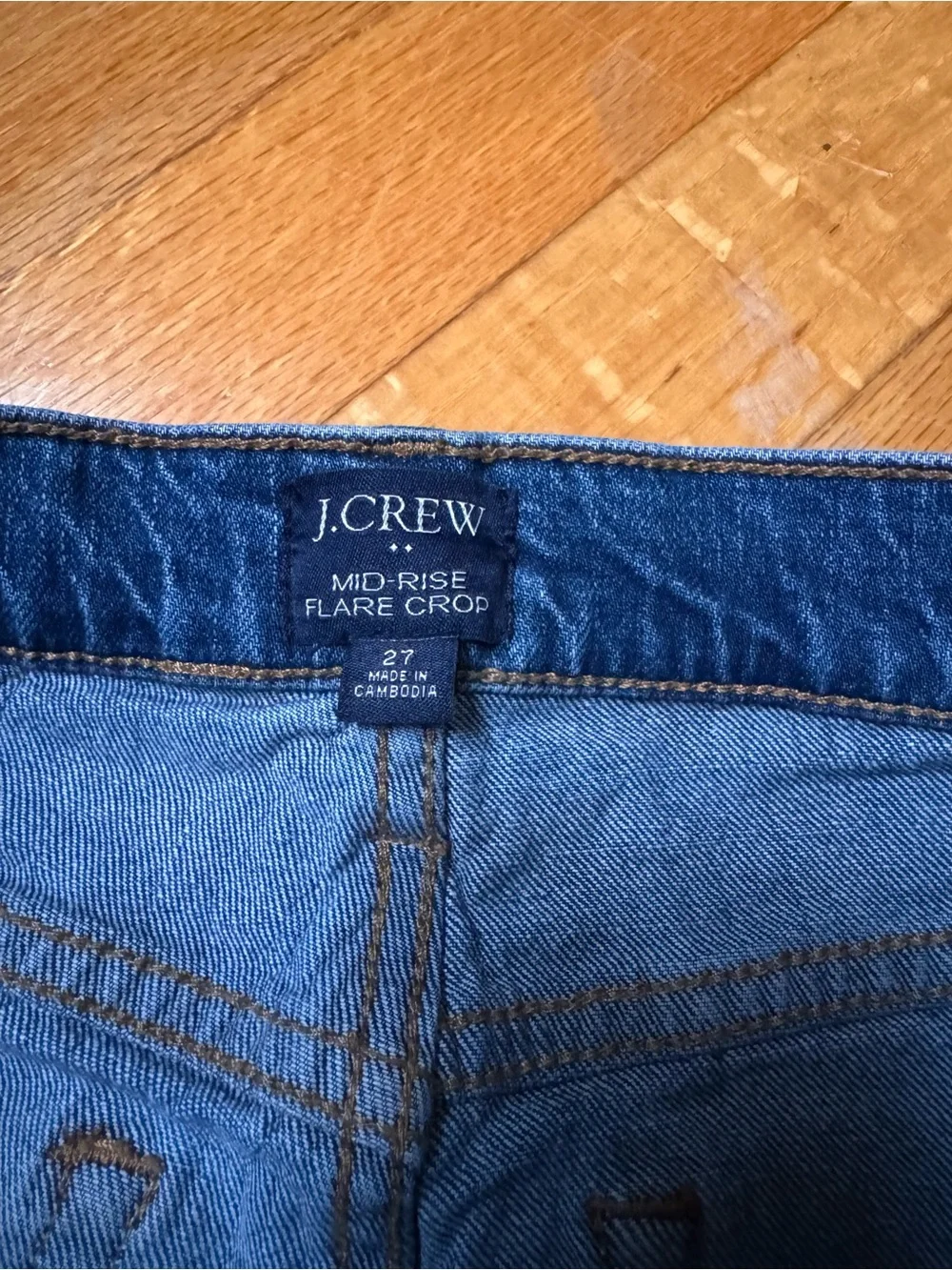 J. Crew Men's Blue Bootcut Jeans with Raw Hem